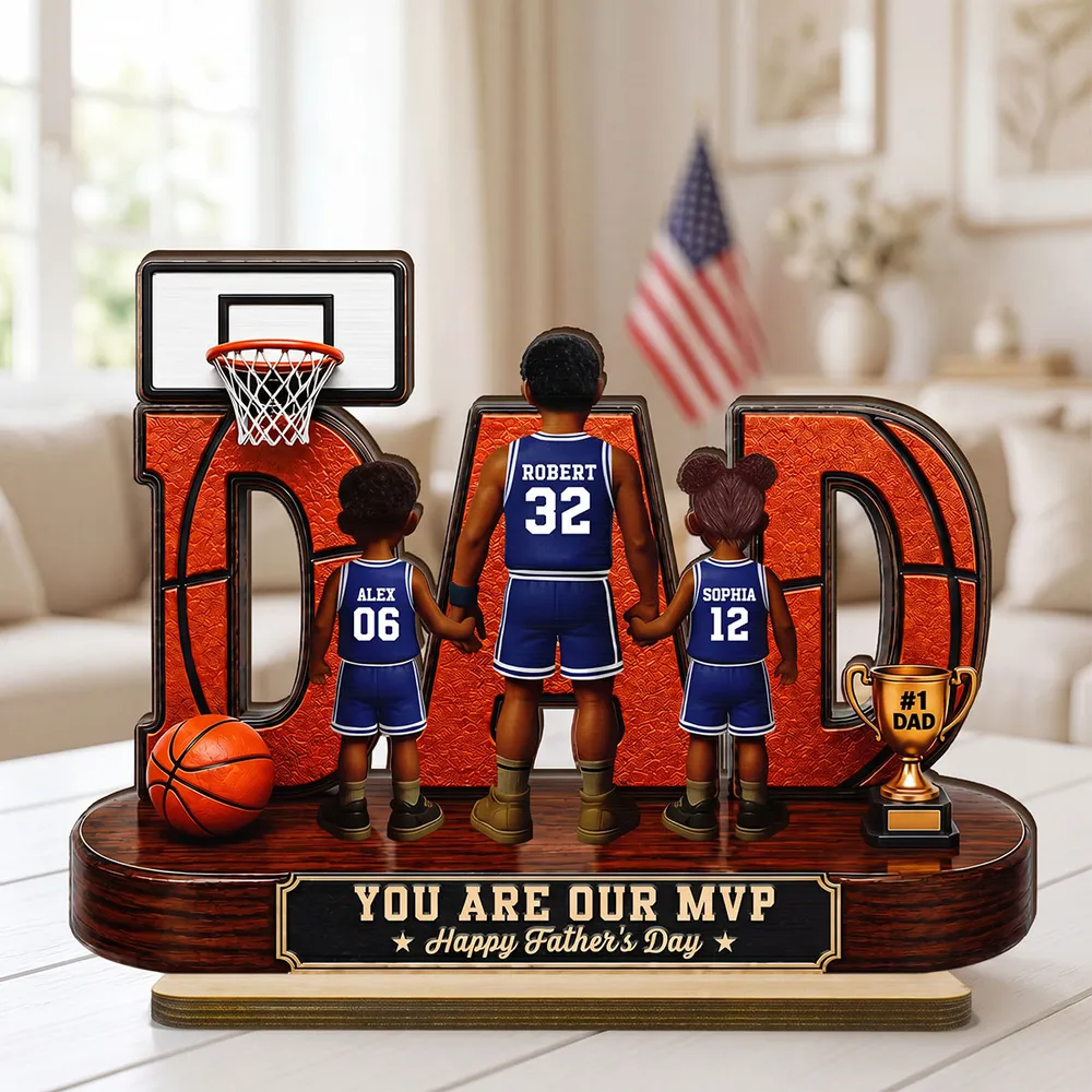 Basketball Dad Legend You Are Our MVP - Personalized Wooden Plaque - Unique Trending 2026 Father's Day Gift For Dad, Husband, Basketball Fans
