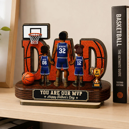 Basketball Dad Legend You Are Our MVP - Personalized Wooden Plaque - Unique Trending 2026 Father's Day Gift For Dad, Husband, Basketball Fans