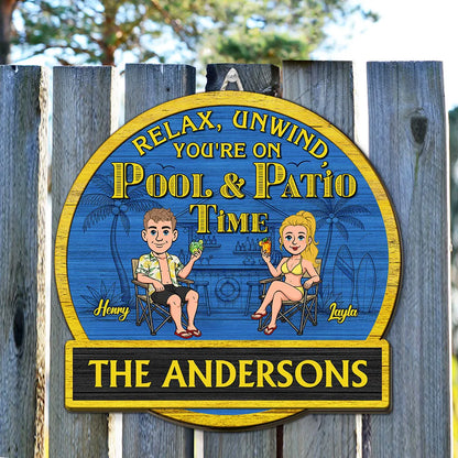 It Is Our Patio Time - Personalized Custom Wood Sign