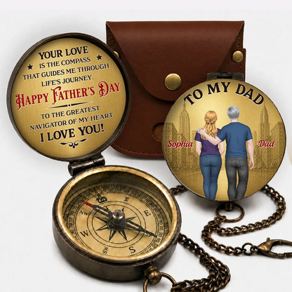 To My Dad - Personalized Custom Pocket Compass