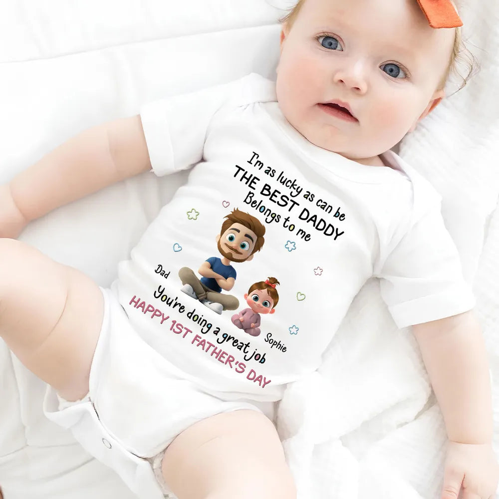I Am Lucky Dad - Personalized Custom Baby Onesie