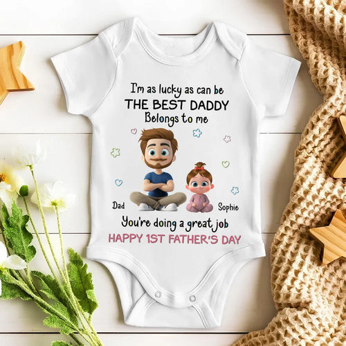 I Am Lucky Dad - Personalized Custom Baby Onesie