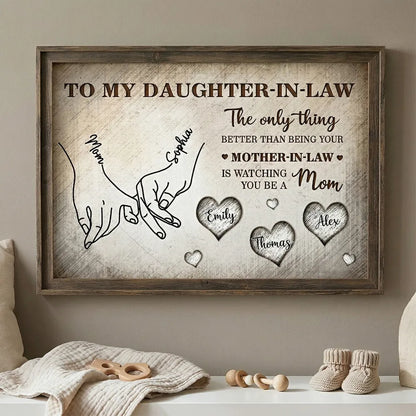 To My Daughter Mom And Daughter Holding Hands Custom Kids Names - Personalized Poster - Mother's Day Gift For Daughter