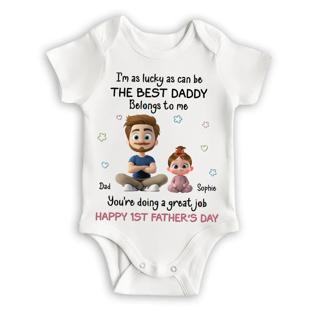 I Am Lucky Dad - Personalized Custom Baby Onesie