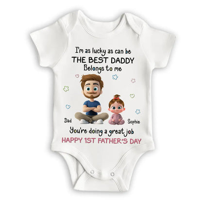 I Am Lucky Dad - Personalized Custom Baby Onesie