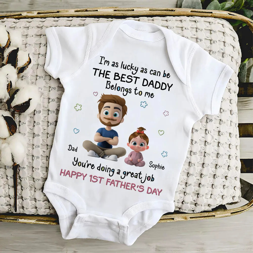 I Am Lucky Dad - Personalized Custom Baby Onesie