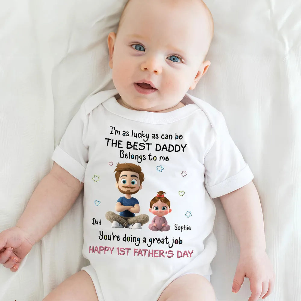 I Am Lucky Dad - Personalized Custom Baby Onesie