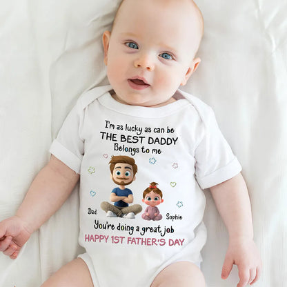 I Am Lucky Dad - Personalized Custom Baby Onesie
