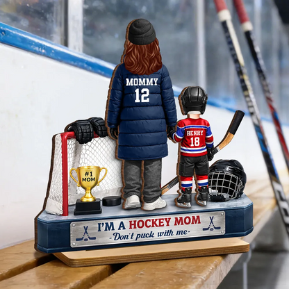 I'm A Hockey Mom And Kids - Personalized Wooden Plaque - Mother's Day Gift for Hockey Mom