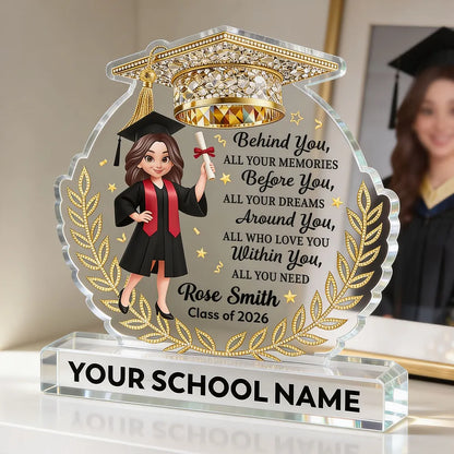 Before You All Your Dreams Graduation - Personalized Acrylic Block Plaque - Graduation Gift For Graduates, Daughter, Son