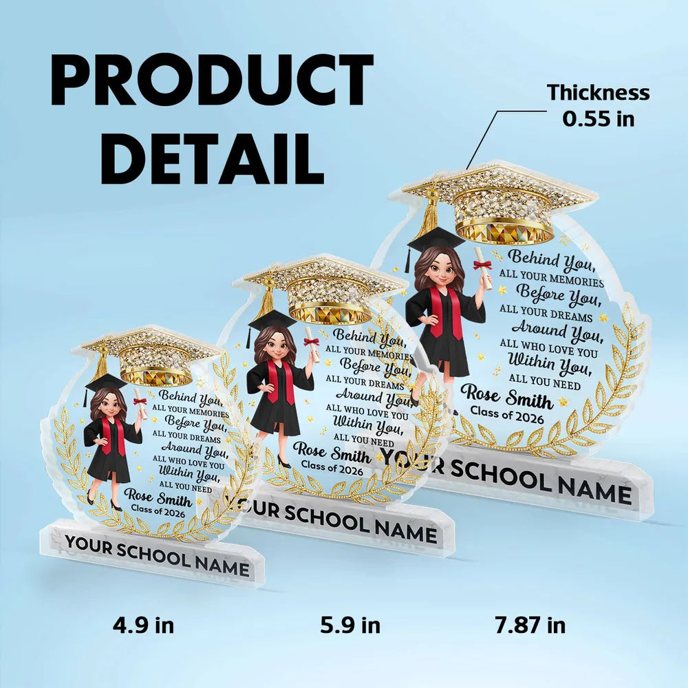 Before You All Your Dreams Graduation - Personalized Acrylic Block Plaque - Graduation Gift For Graduates, Daughter, Son