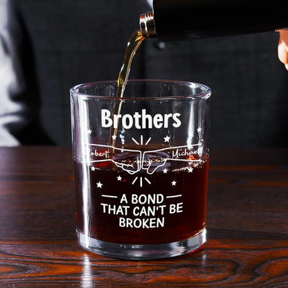 A Bond Between Brothers - Personalized Custom Whiskey Glass