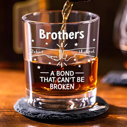 A Bond Between Brothers - Personalized Custom Whiskey Glass