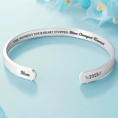 The Moment Your Heart Stopped Mine Changed Forever - Personalized Custom Bracelet Cuff
