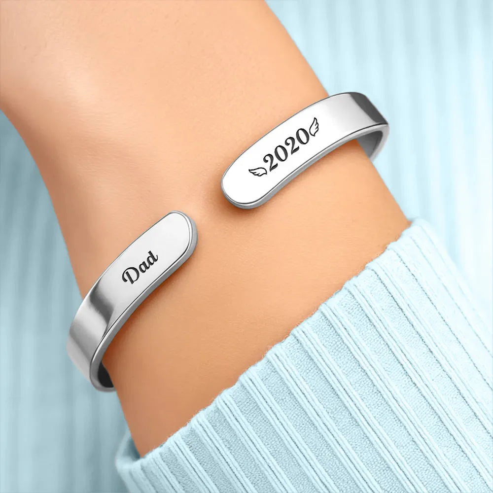 The Moment Your Heart Stopped Mine Changed Forever - Personalized Custom Bracelet Cuff