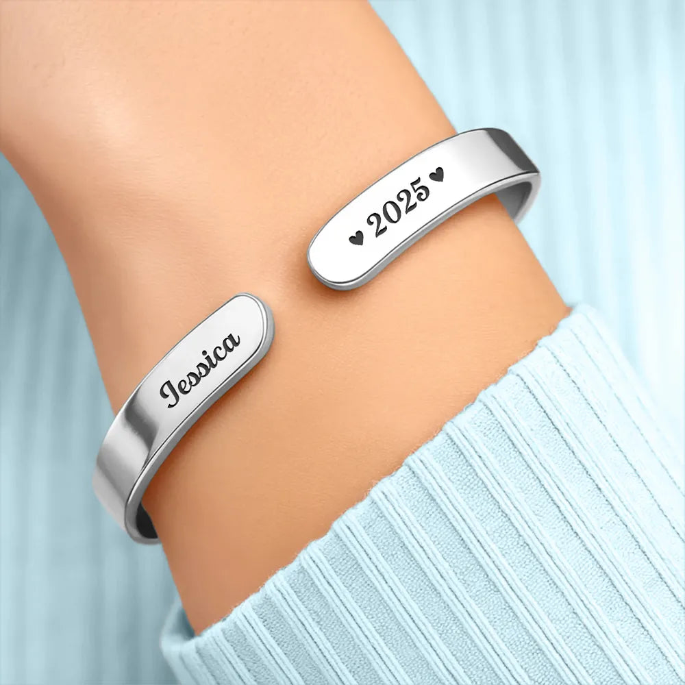 The Moment Your Heart Stopped Mine Changed Forever - Personalized Custom Bracelet Cuff