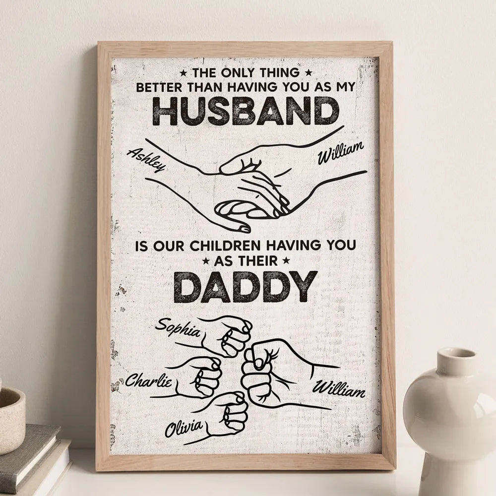 The Only Thing Having You As My Husband Fist Bump Outline Personalized Poster