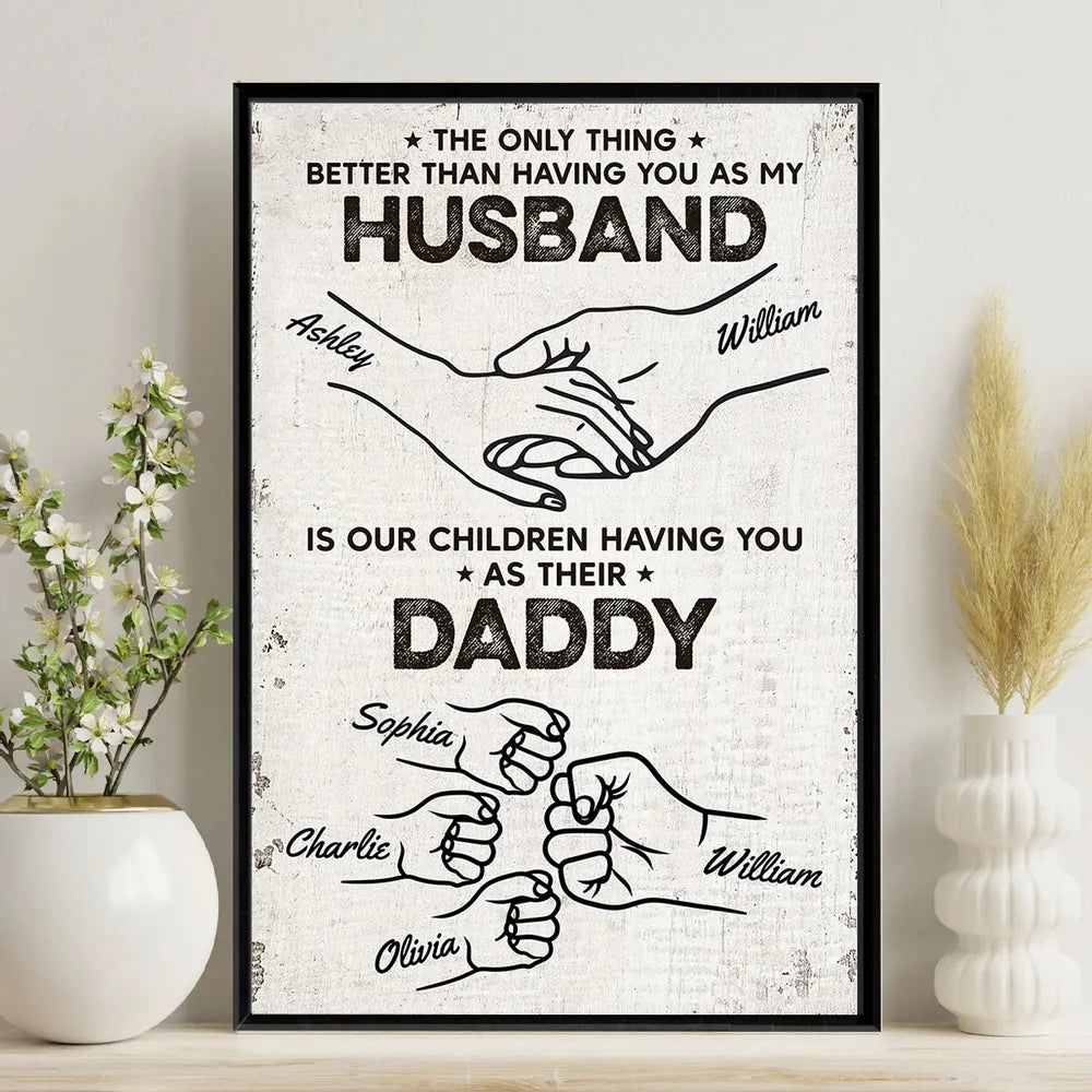 The Only Thing Having You As My Husband Fist Bump Outline Personalized Poster