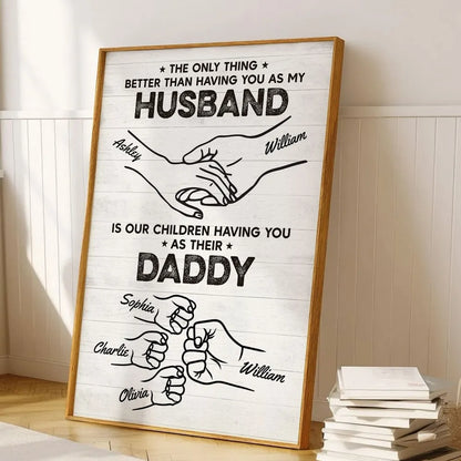 The Only Thing Having You As My Husband Fist Bump Outline Personalized Poster