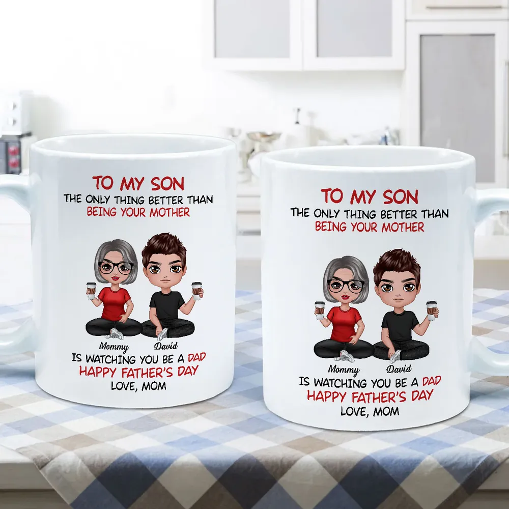 Heartfelt Tribute From Mom To Son Personalized Ceramic Mug, Father's Day Gift For Son