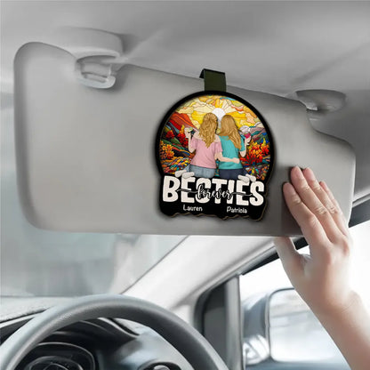 Besties Sitting Together - Personalized Custom Car Visor Clip