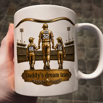 Luxury Daddy's Dream Team - Personalized Mug - Father's Day Gift for Dad, Grandpa, Husband