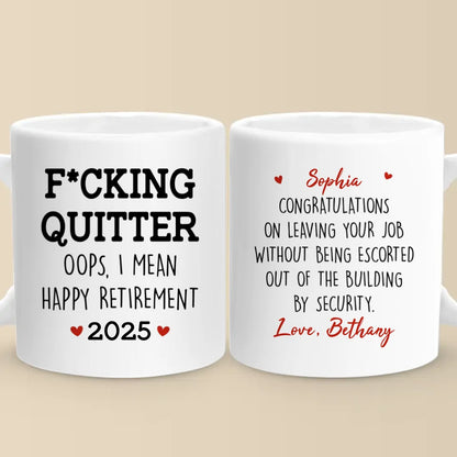 Happy Retirement - Coworker Personalized Custom Accent Mug - Appreciation, Retirement Gift For Coworkers, Work Friends, Colleagues