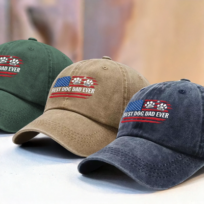 Proud Member Of The Dog Dad Club - Dog Personalized Custom Vintage Washed Denim Baseball Cap - Father's Day, Gift For Dad, Pet Owners, Pet Lovers