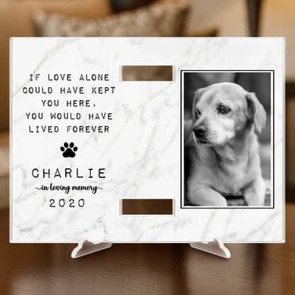 Custom Photo Collar Plaque With Stand - Personalized Pet Memorial Sympathy Gifts For Dogs, Cats - Until We Meet Again In Heaven