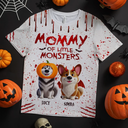 Custom Unisex T-shirt - Personalized Halloween Birthday Gifts For Dog Lovers, Dog Dad And Mom - Mommy Daddy Of Little Monsters