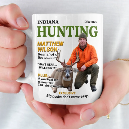 Custom Photo Magazine Mug - Personalized Birthday Hunting Gifts For Hunters - Wild At Heart