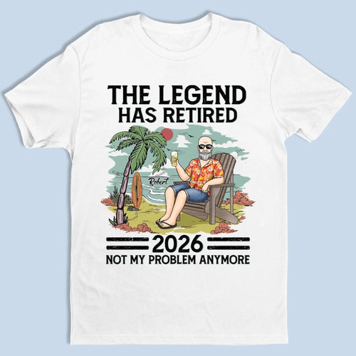 The Legend Has Retired Vintage - Retirement Gift For Beach Lovers, Dad, Mom, Grandpa, Grandma - Personalized T Shirt