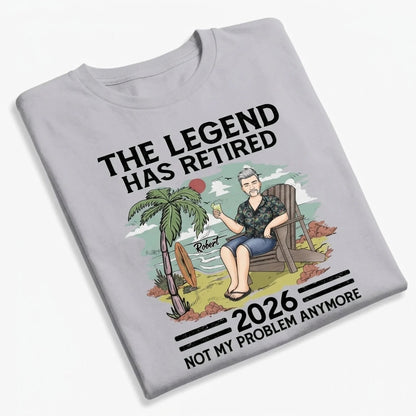 The Legend Has Retired Vintage - Retirement Gift For Beach Lovers, Dad, Mom, Grandpa, Grandma - Personalized T Shirt