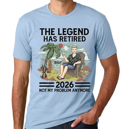 The Legend Has Retired Vintage - Retirement Gift For Beach Lovers, Dad, Mom, Grandpa, Grandma - Personalized T Shirt