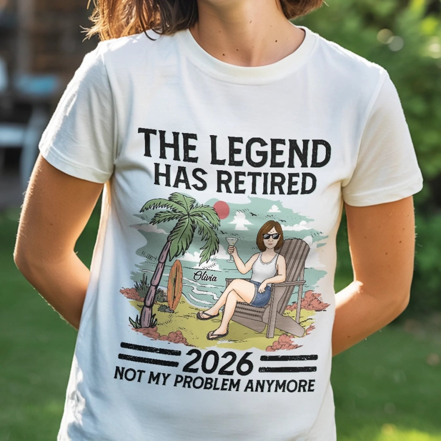 The Legend Has Retired Vintage - Retirement Gift For Beach Lovers, Dad, Mom, Grandpa, Grandma - Personalized T Shirt