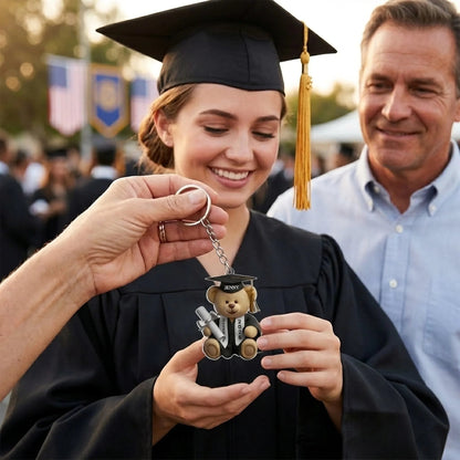 Custom Shaped Acrylic Keychain - Personalized Graduation Gifts For Him, Her - Pawsitively Proud Graduate