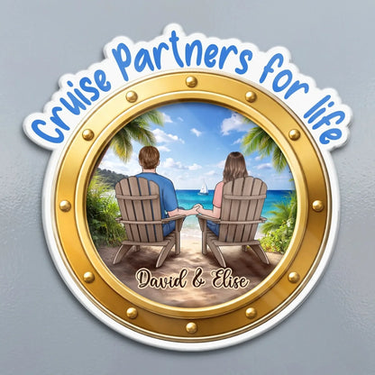 Custom Cruise Ship Door Magnet - Personalized Summer Vacation And Travel Gifts For Husband And Wife, Him And Her - Sun, Love, And Summer