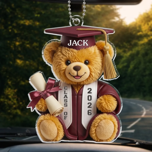 Custom Acrylic Car Ornament - Personalized Graduation Gifts For Him, Her - A New Chapter Begins