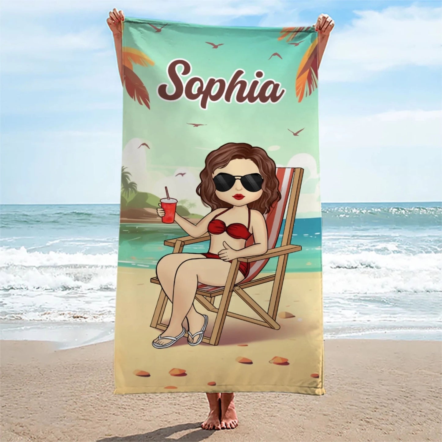 Serviette de Plage Personnalisée – Cadeau pour Famille et Amis – Moments d’été ensemble