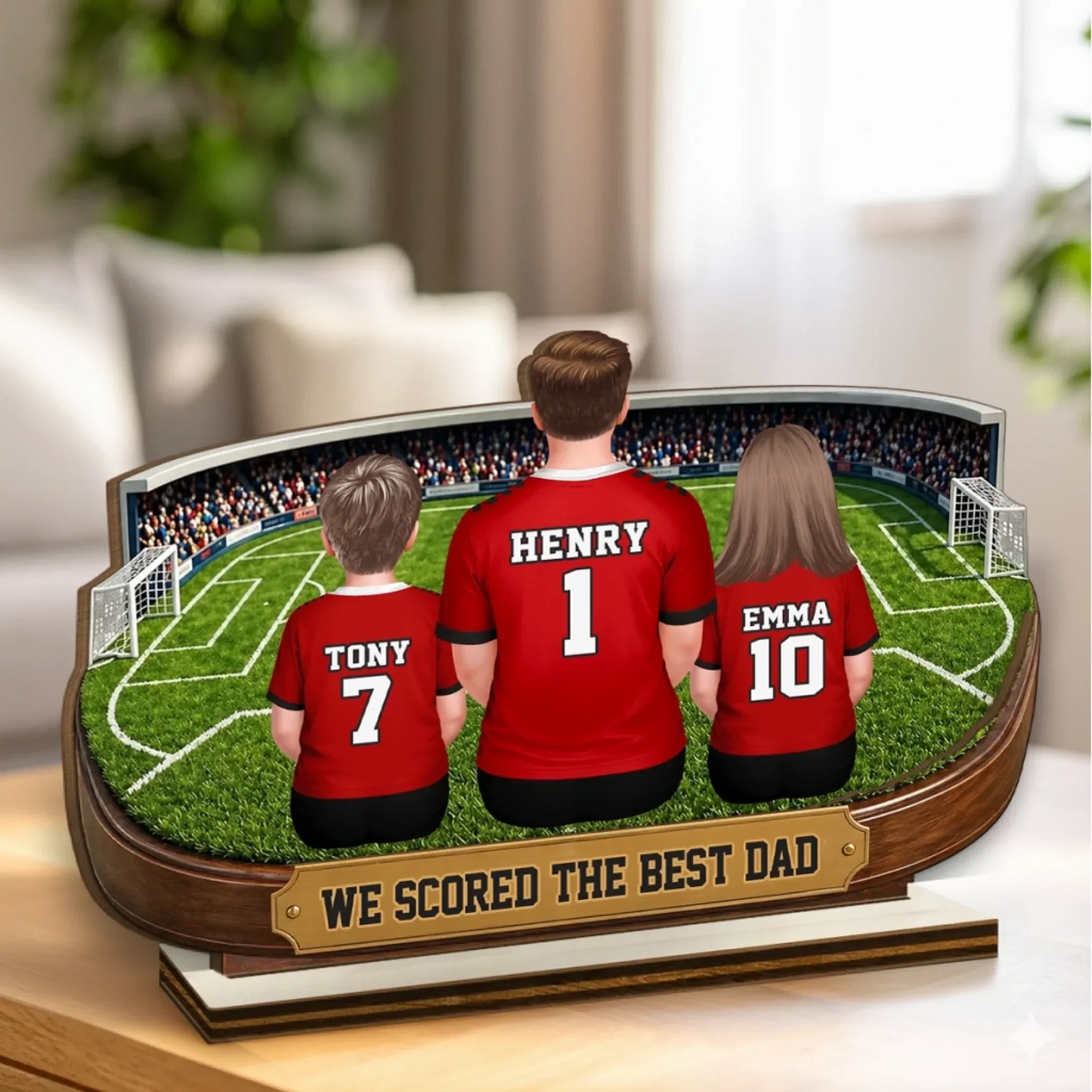 Custom Soccer World Cup Wooden Plaque - Personalized Father's Day Gifts For Dad, Grandpa, Soccer Lovers, Sports Fans, Sports Lovers - Live For The Beautiful Game