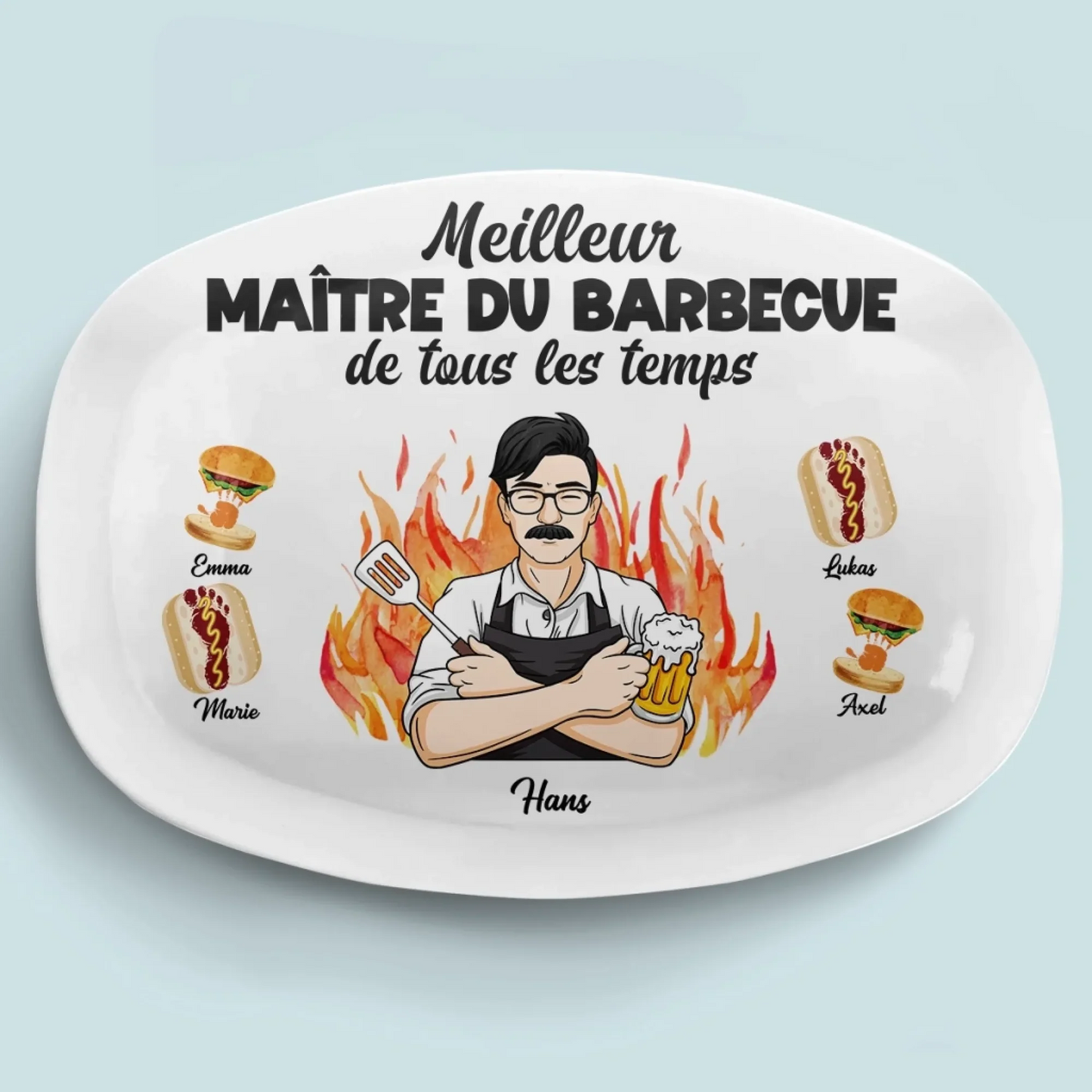 Planche De Grill Personnalisée – Cadeau Humoristiques Pour Papa, Papi – Maître Du Barbecue
