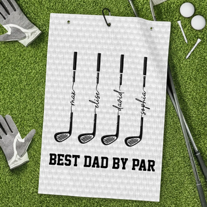 Custom Golf Towel - Personalized Father's Day Birthday Golf Gifts For Dad, Grandpa - Swing, Smile, Repeat