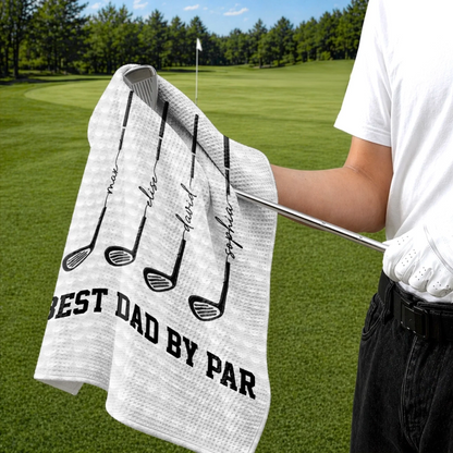 Custom Golf Towel - Personalized Father's Day Birthday Golf Gifts For Dad, Grandpa - Swing, Smile, Repeat