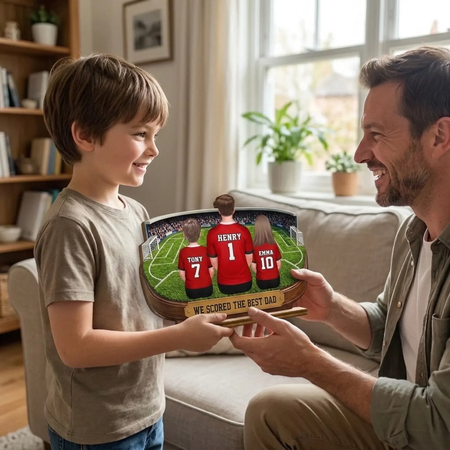 Custom Soccer World Cup Wooden Plaque - Personalized Father's Day Gifts For Dad, Grandpa, Soccer Lovers, Sports Fans, Sports Lovers - Live For The Beautiful Game