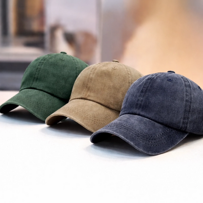 Custom Vintage Washed Denim Baseball Cap - Personalized Father's Day Gifts For Dog Lovers, Dog Dad And Mom - Dog Walks, Mountain Talks