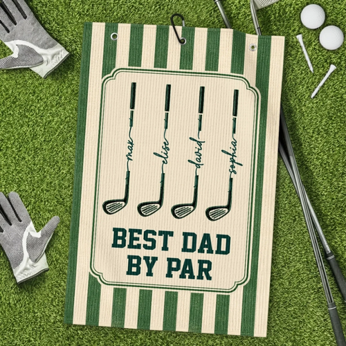 Custom Golf Towel - Personalized Father's Day Birthday Golf Gifts For Dad, Grandpa - Golf More Worry Less