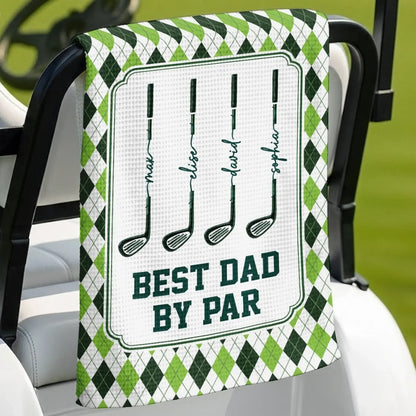 Custom Golf Towel - Personalized Father's Day Birthday Golf Gifts For Dad, Grandpa - Golf More Worry Less