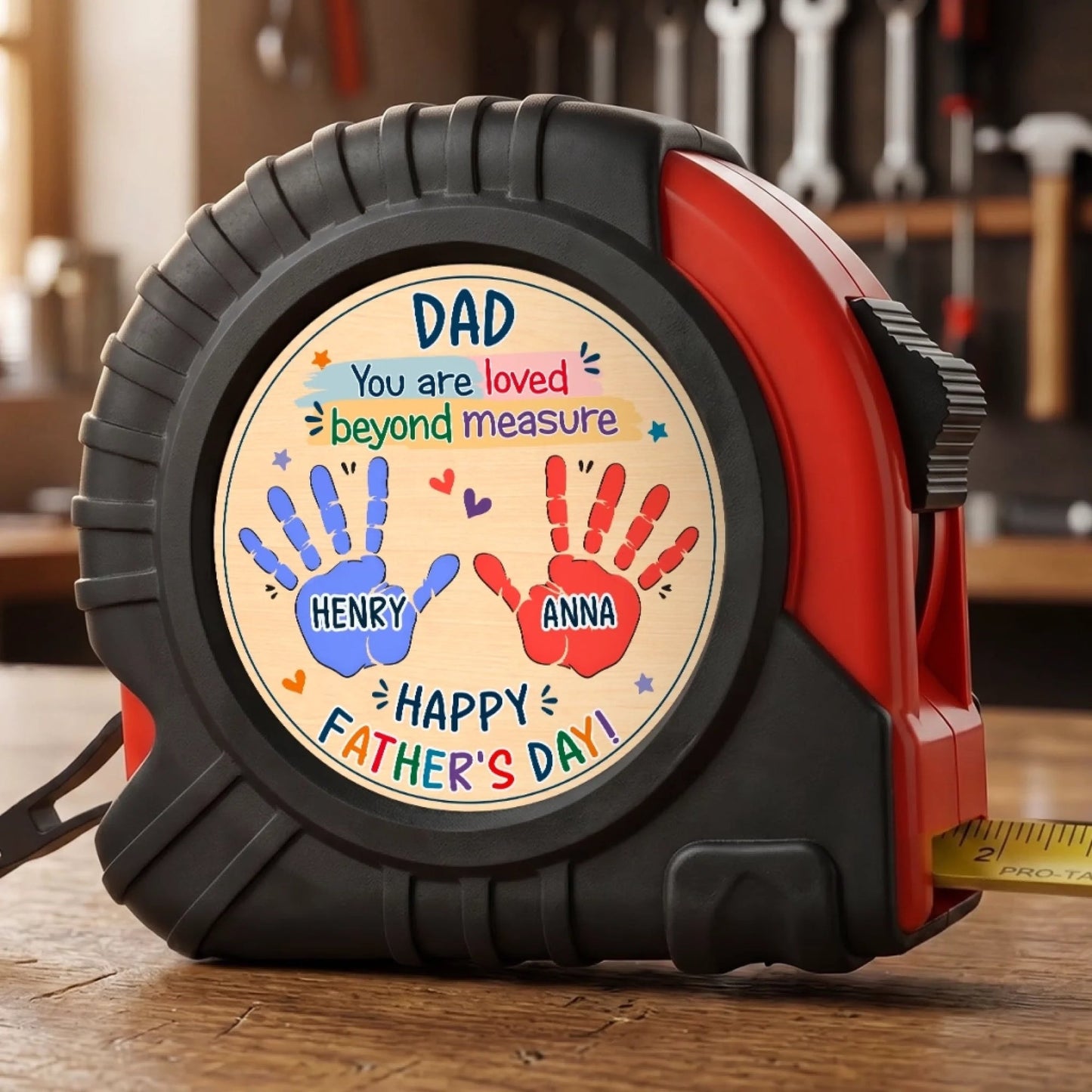 Custom Tape Measure - Personalized Father's Day Birthday Gifts For Dad, Grandpa - Dad Always Keeps Us Strong