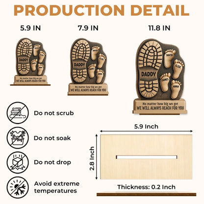 Your Footsteps Led Our Way - Family Personalized Custom Shaped Wooden Plaque With Flat Stand - Father's Day, House Warming Gift For Dad, Grandpa
