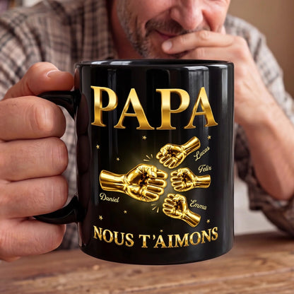Mug Noir Personnalisé – Cadeau Pour Papy, Papa – Première Rencontre Avec Papa